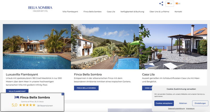 Captura de Finca Bella Sombra — SEO local Fuerteventura